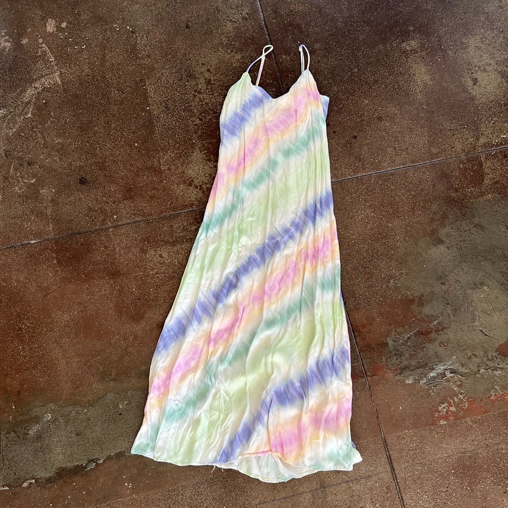Zara Pastel Tiedye Silky Maxi